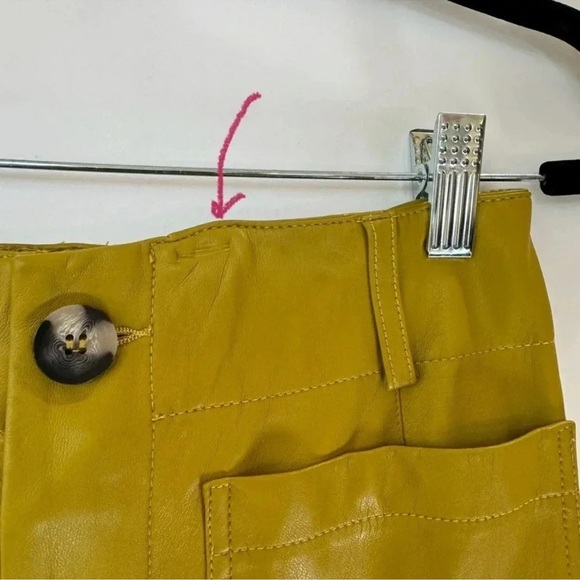 New Anthropologie The Colette Cropped Wide Leg Pants Maeve Faux Leather 30 - Picture 9 of 12